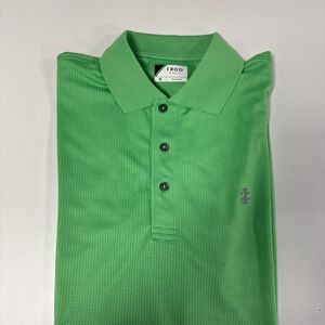 Izod Golf Polo Mens M Neon Green Performance Short Sleeve Shirt‎